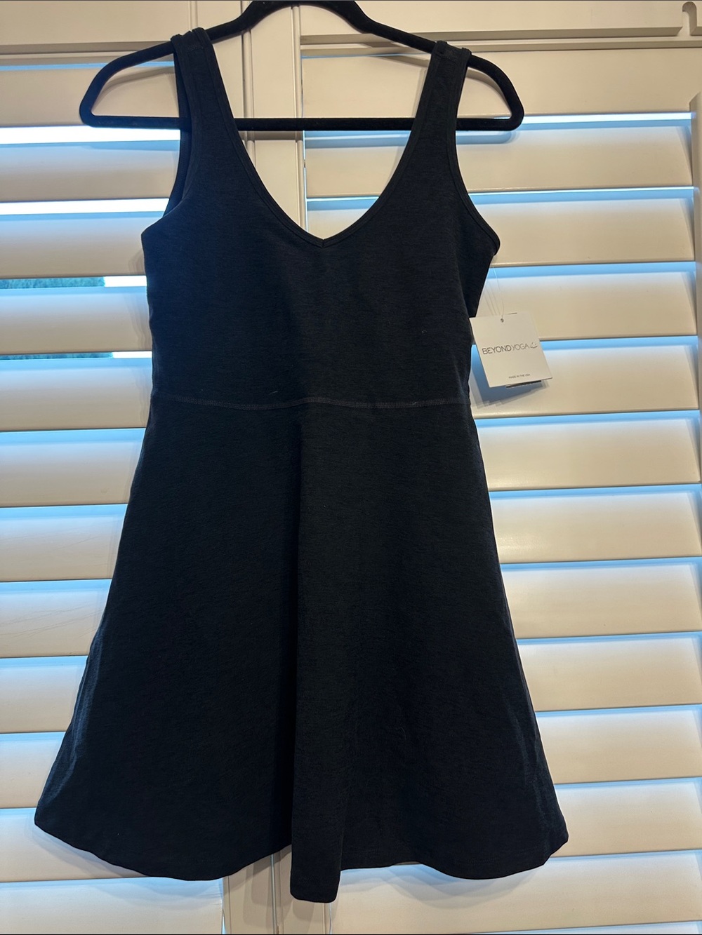 Beyond Yoga Kids Black V‑Neck Flared Tank Dress